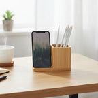 Bamboo Pen Holder with Wireless Charger