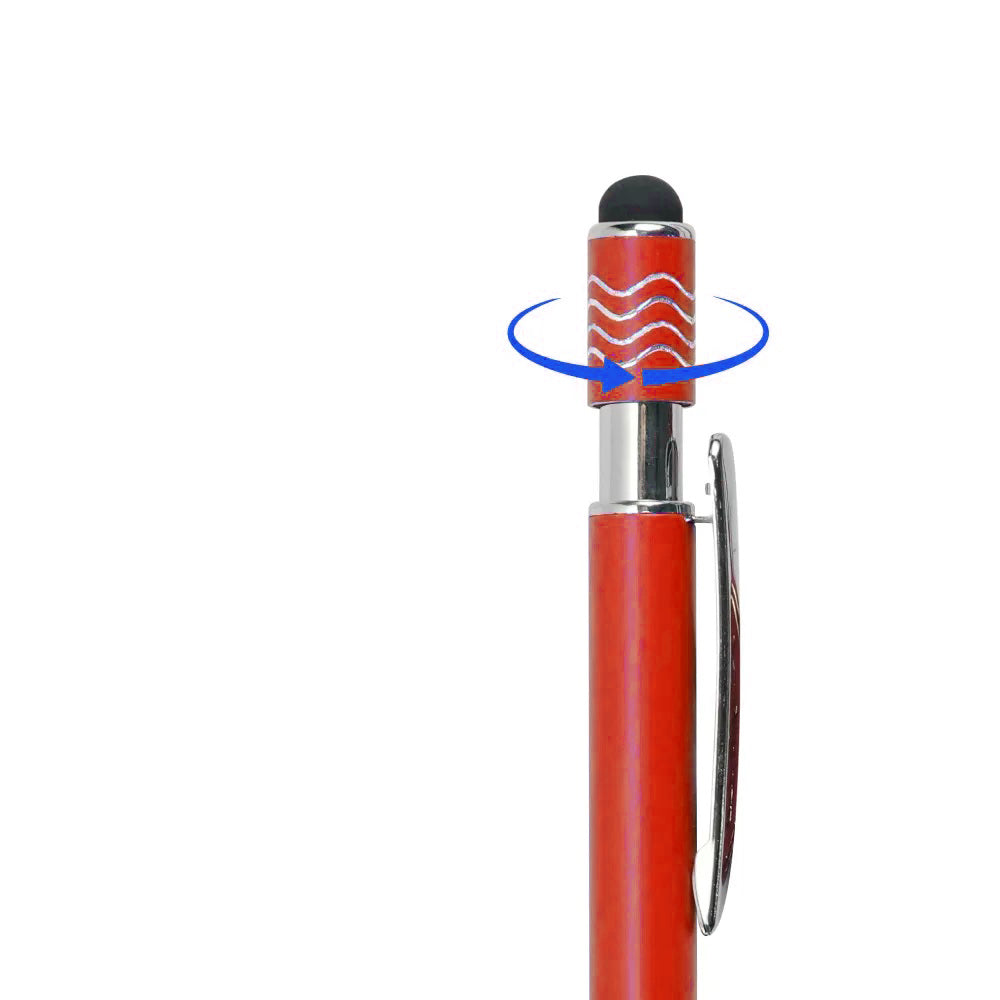 Stylus Metal Pens with Wave Design Top Spinner