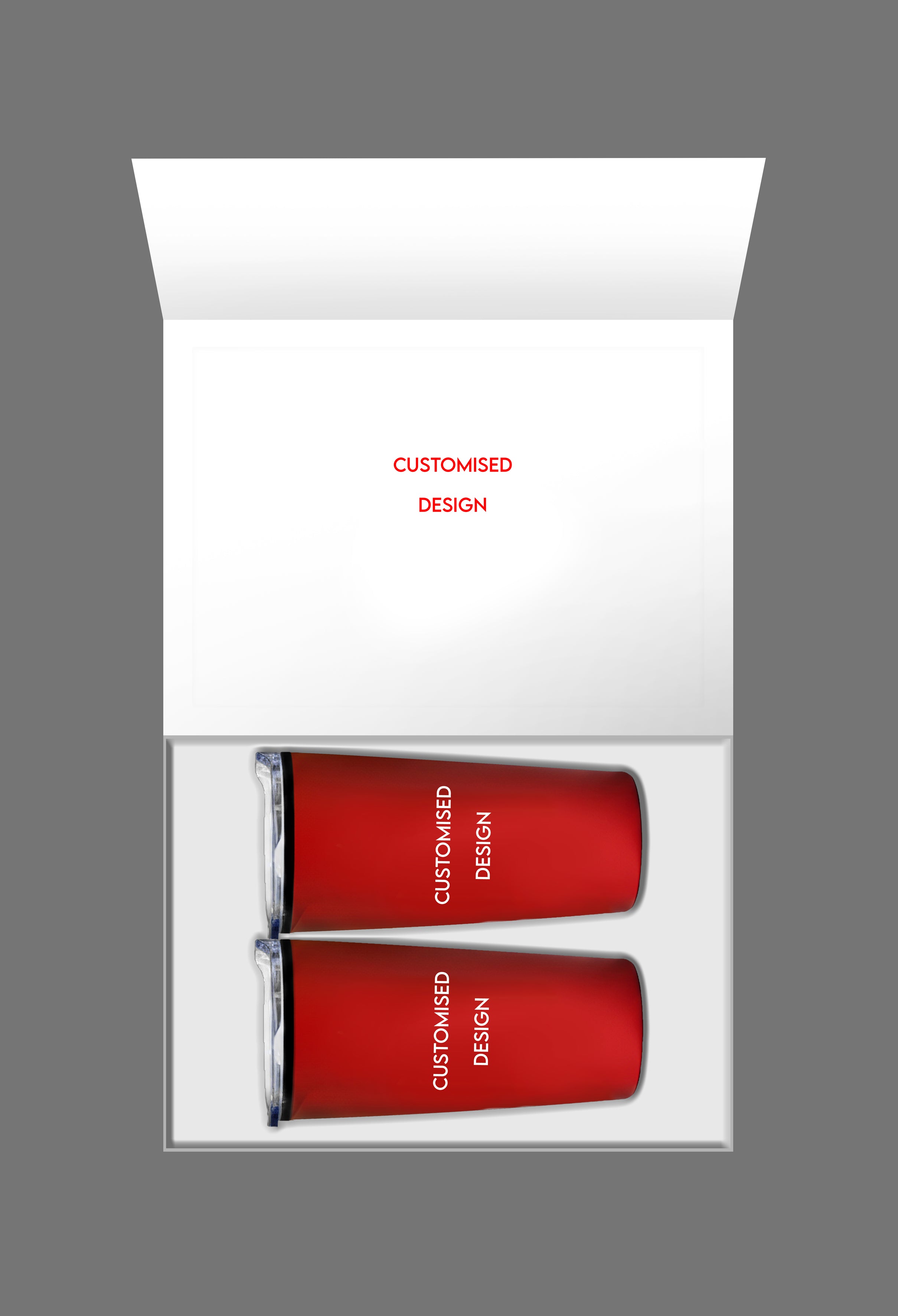 2 Double-Wall Travel Mugs with Clear Lid