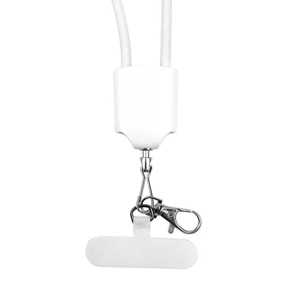 4 in 1 Lanyard Charging Cable 60W, 120cm Long with ID Hook & Phone Pad