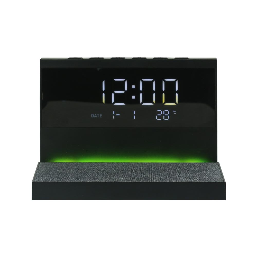 Wireless Charger with Digital Clock and LED Night Light