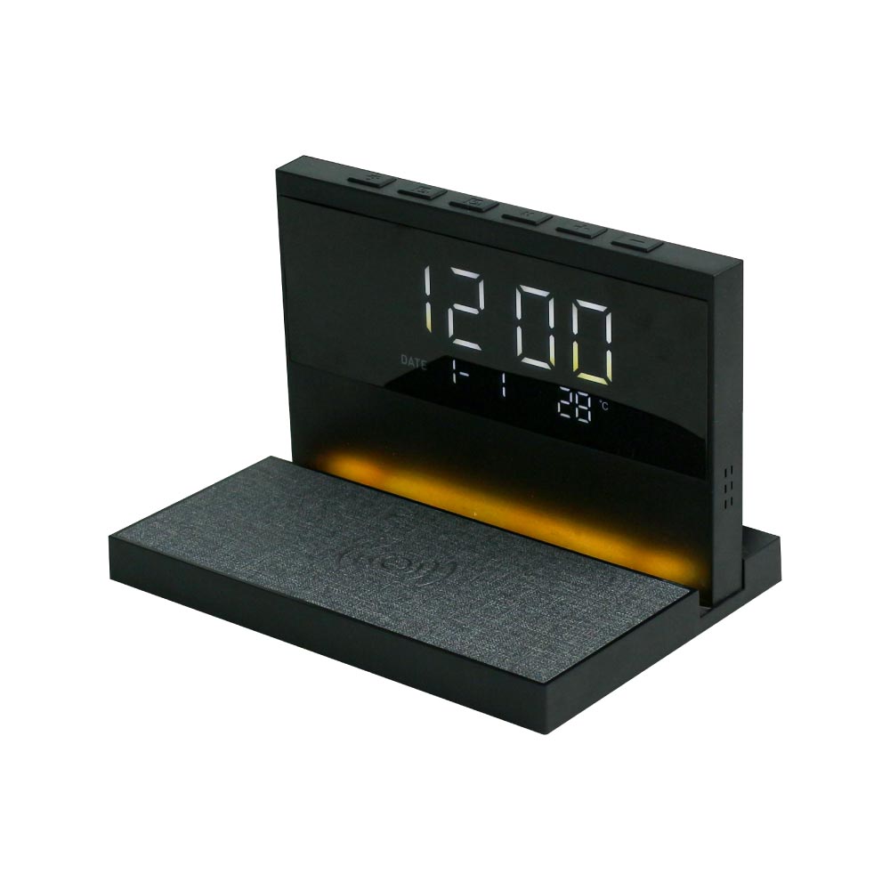 Wireless Charger with Digital Clock and LED Night Light