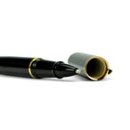 Arabic Traditional Bisht Design Metal Pens  Glossy Black with Gold Outline