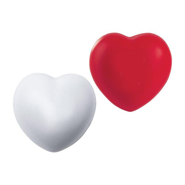 2 White Mugs and Heart-Shaped Stress Ball Set