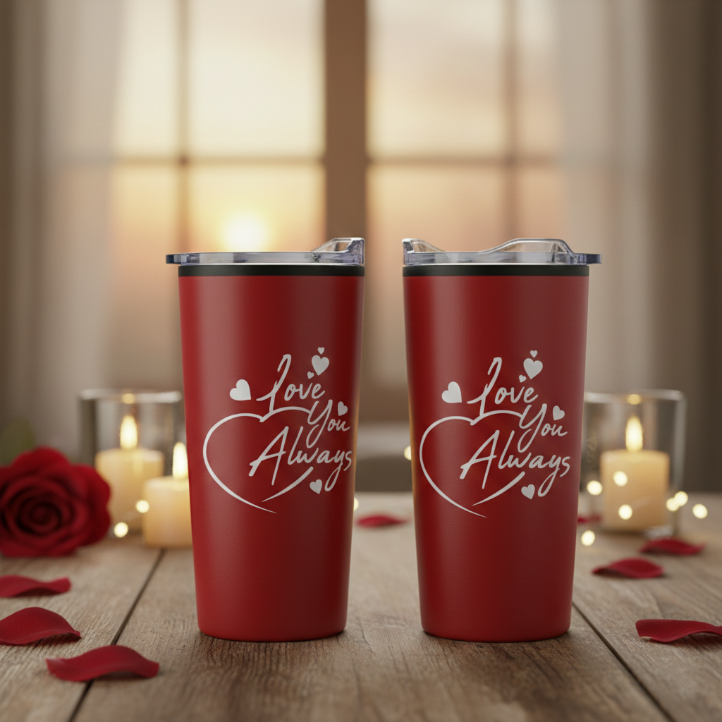 2 Double-Wall Travel Mugs with Clear Lid