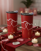 2 Double-Wall Travel Mugs with Clear Lid