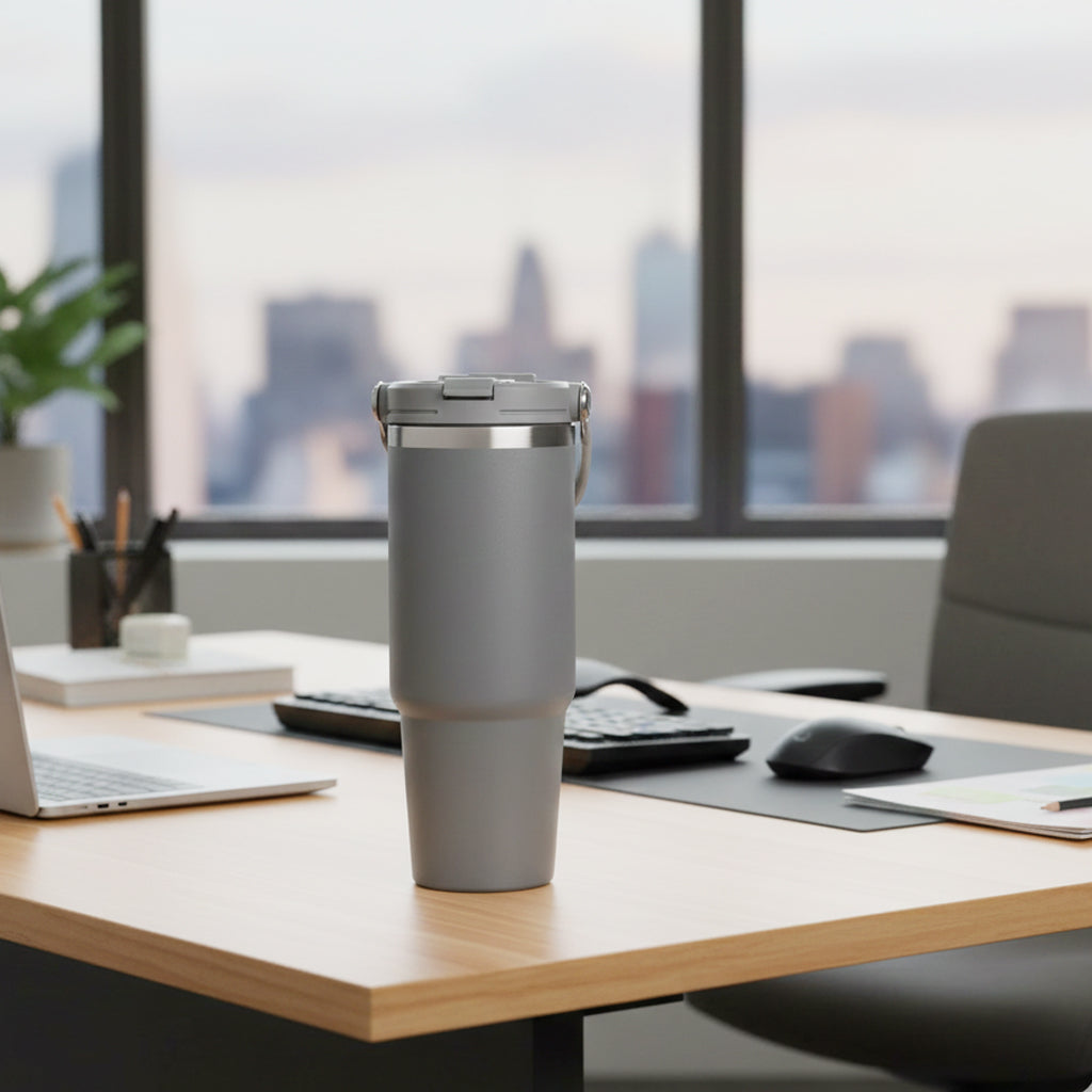 Double Wall Stainless Steel Straw Tumbler