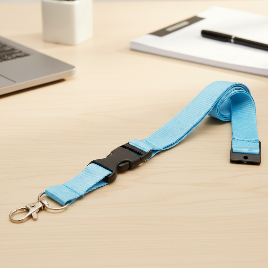 Lanyards with Hook, Safety Lock, and Buckle, 20 mm