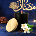 Vanilla Scented Candle in Black Matt Glass with Bamboo Lid