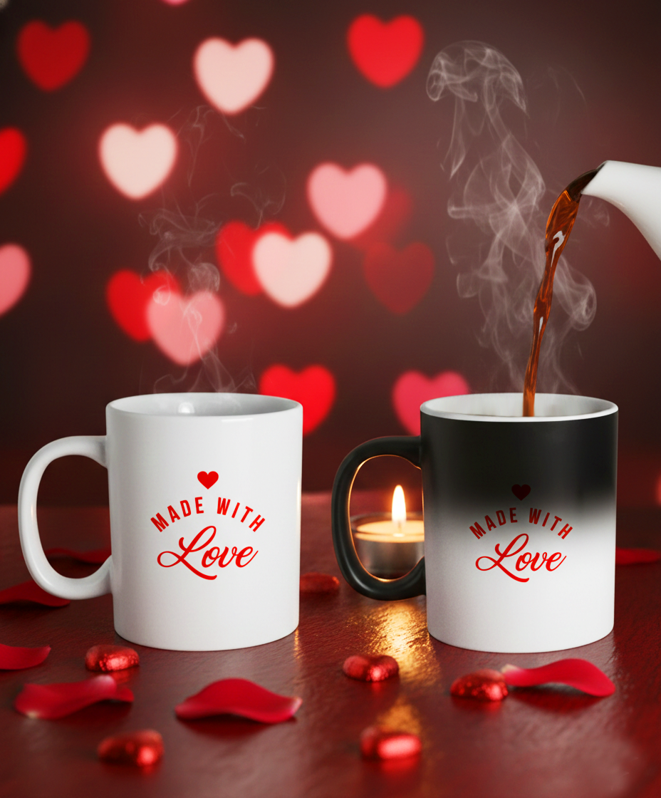Magic Color Changing Mug & Heart Shaped Anti-Stress Balls