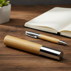 Metal and Bamboo Pens with Tube Box