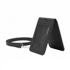 PU Leather Foldable ID Card Holder with Lace & Hook