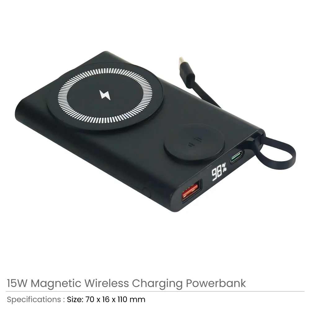 10,000 mAh Magnetic Wireless  Powerbank with iWatch charge
