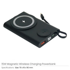 10,000 mAh Magnetic Wireless  Powerbank with iWatch charge