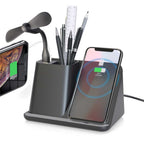 Multifunctional Desktop Pen Holder with Wireless Charging