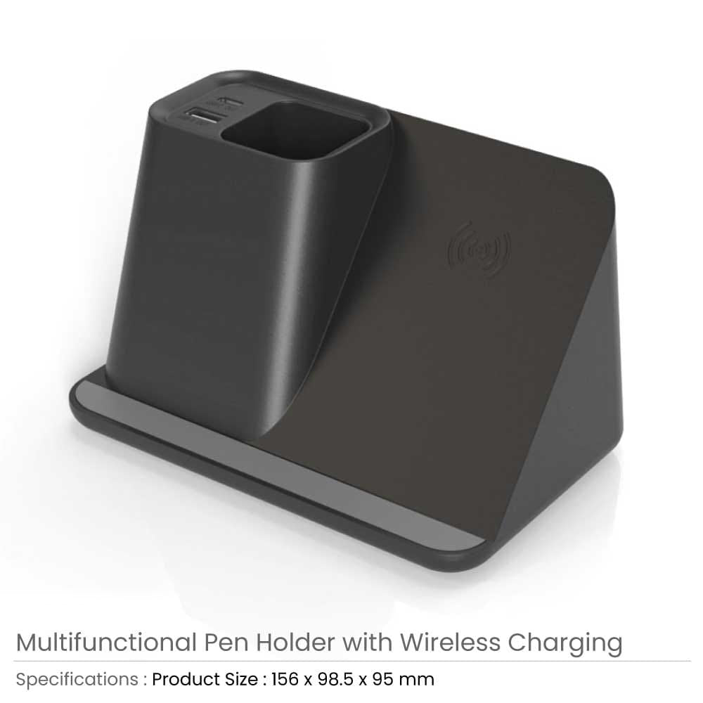 Multifunctional Desktop Pen Holder with Wireless Charging