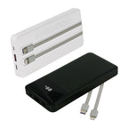 10,000 mAh Powerbank with LED Screen and Built-in Cables