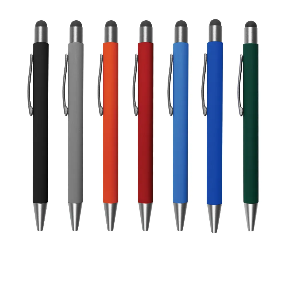 Rubberized Metal Pen with Stylus