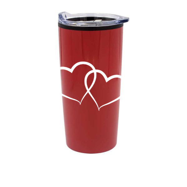 2 Double-Wall Travel Mugs with Clear Lid