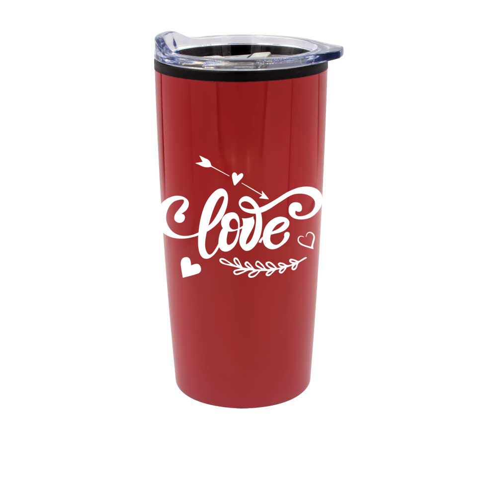 2 Double-Wall Travel Mugs with Clear Lid