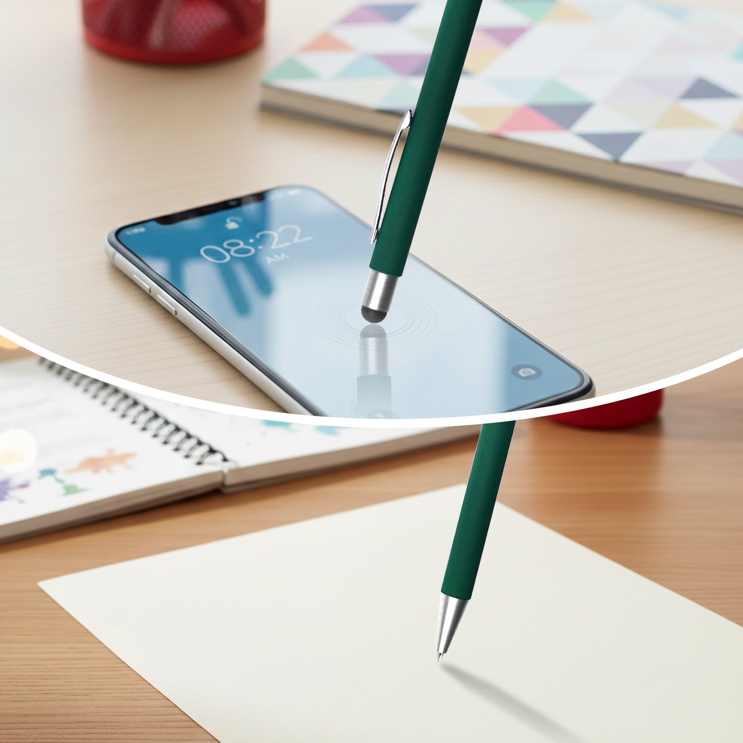 Rubberized Metal Pen with Stylus
