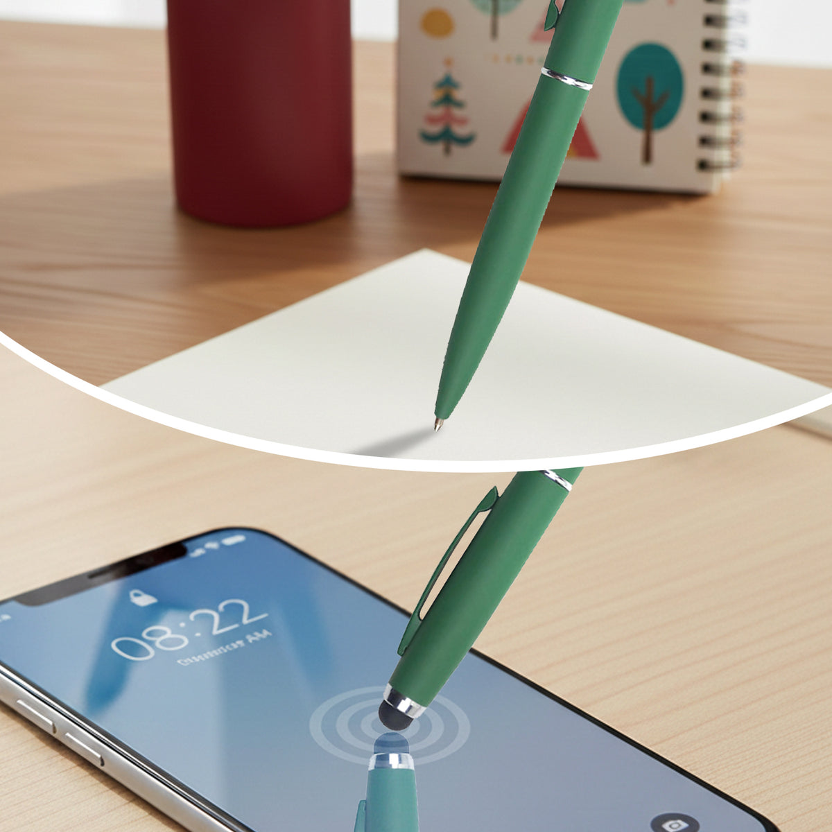 Rubberized Metal Pen with Stylus
